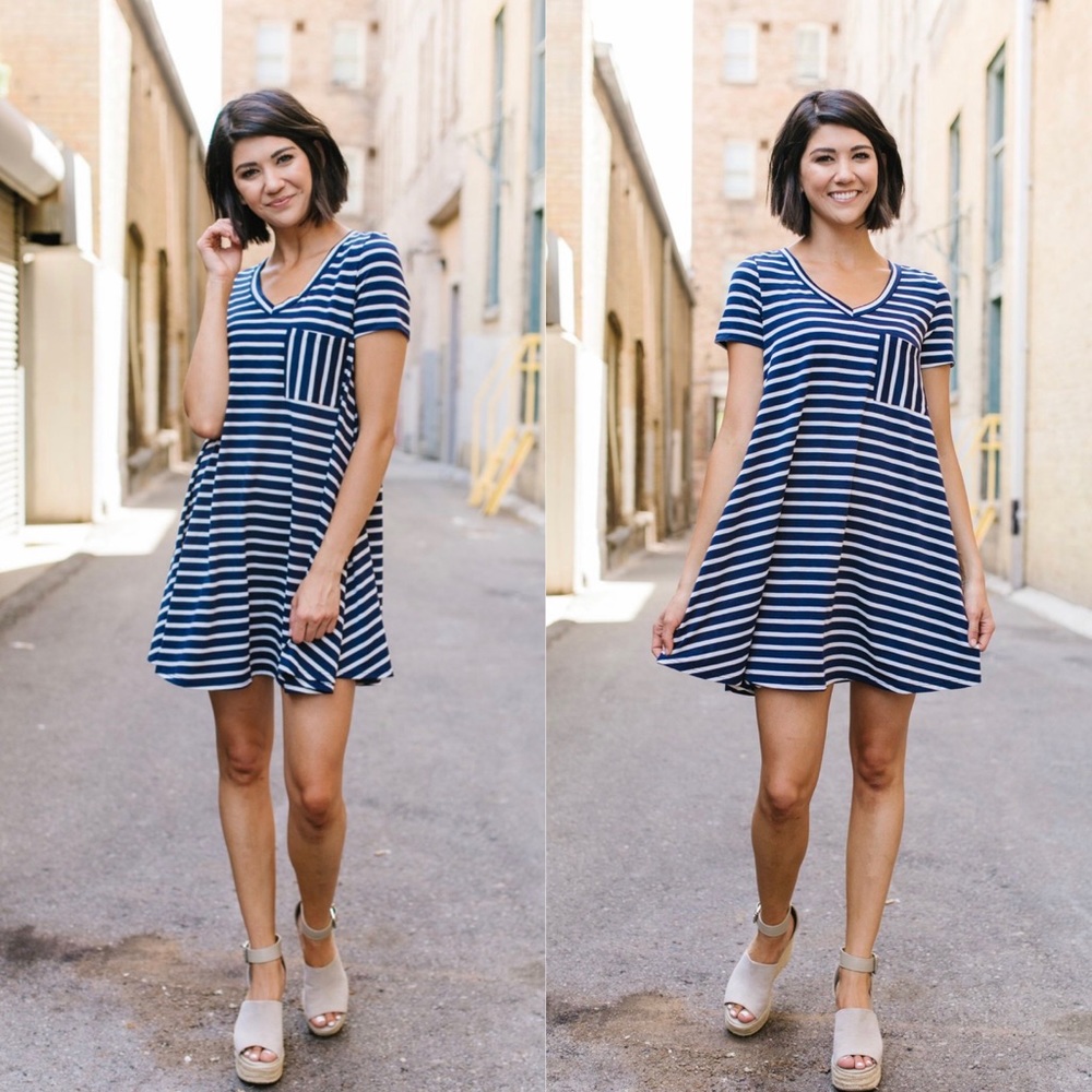 Sassy Striped T-Shirt Dress - Picture 3 of 6